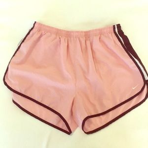 Pink Nike Shorts with Maroon Trim